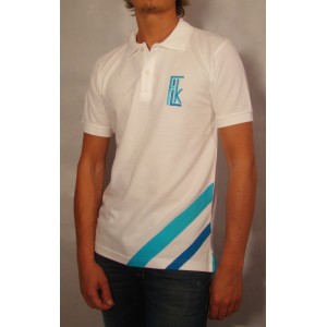 Polo f.l.k Ist - Blanc, bleu, turquoise