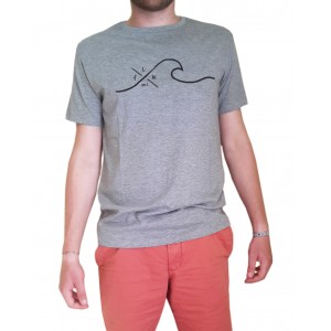 T-Shirt LA VAGUE - Gris chiné