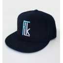 Snapback Noire, logo Turquoise / Lila clair