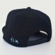 Snapback Noire, logo Turquoise / Lila clair