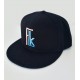 Snapback Noire, logo Corail / Bleu Azur