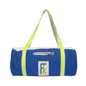 Sac EVIA - Bleu roi / écru / jaune fluo