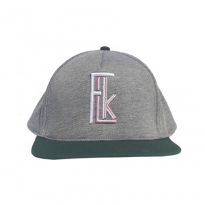 Snapback GREY - Logo blanc / rose pâle