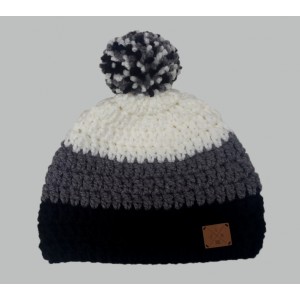 Bonnet POMPON Wns , Noir / Gris / Blanc