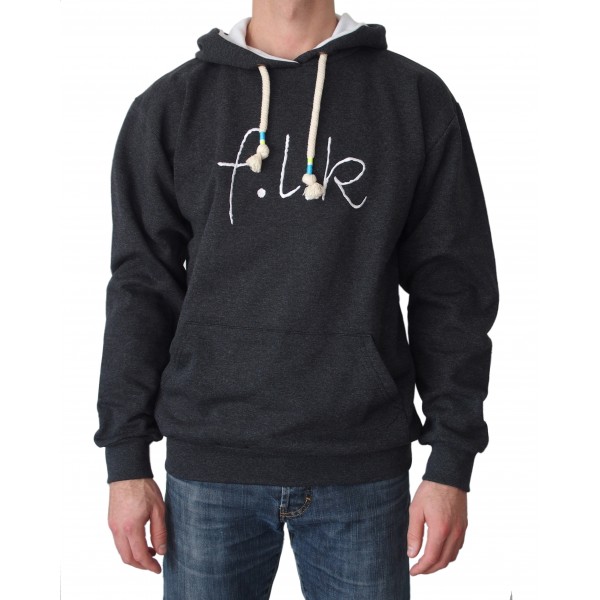 SWEATSHIRT CLASSIC - Détails cyan, blanc et jaune fluo sur le cordon