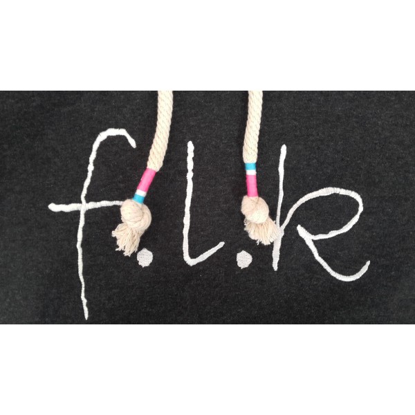 SWEATSHIRT CLASSIC - Détails cyan, blanc et rose fluo sur le cordon – Image 2
