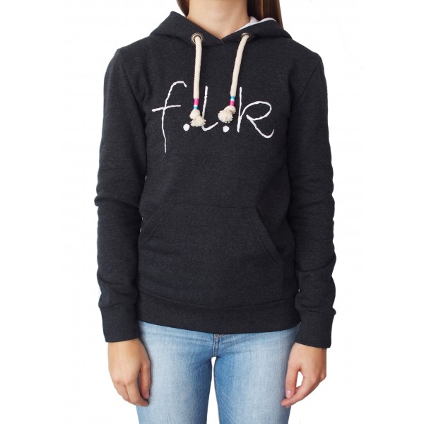 SWEATSHIRT CLASSIC - Détails cyan, blanc et rose fluo sur le cordon