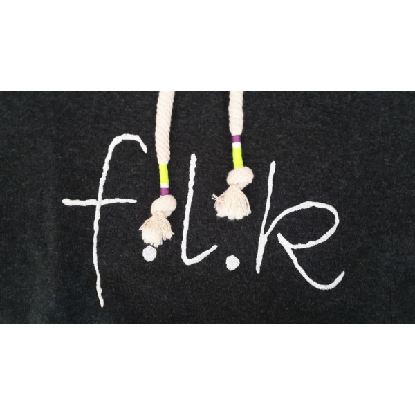 SWEATSHIRT CLASSIC - Détails violet, blanc et jaune fluo sur le cordon – Image 2