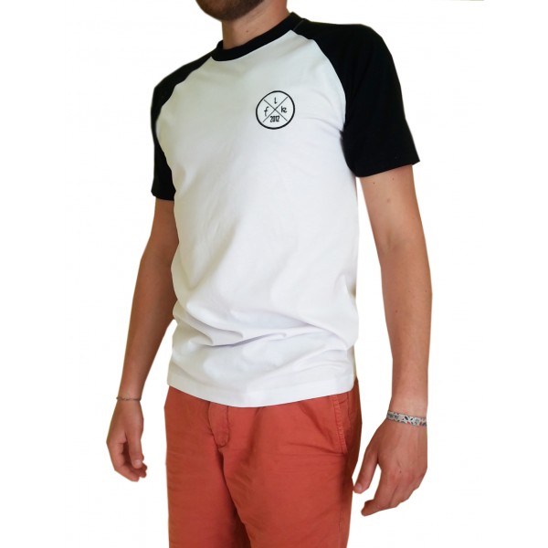 T-SHIRT BASEBALL - BLANC / NOIR